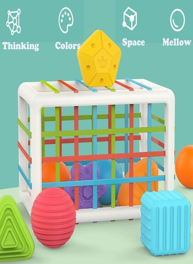 BIG FOLK BIGFOLK® Montessori Baby Sorter Toy| Colorful Cube with 9 Sensory Shapes | Fine Motor Skill Development Toy for 12-18 Months | Early Learning Gift for Boys & Girls| BPA-Free & Safe for Toddlers - Image 3